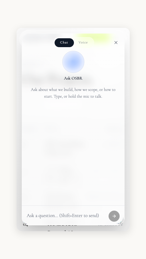 OSBR AI Chatbot mobile